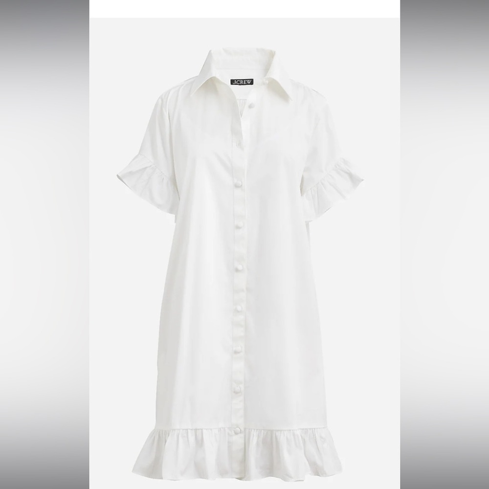 J.Crew ruffle hem shirtdress in cotton poplin
